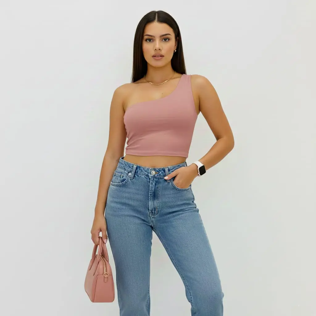 Blusa Unicolor Asimetrica - Fitness Mati Colombia