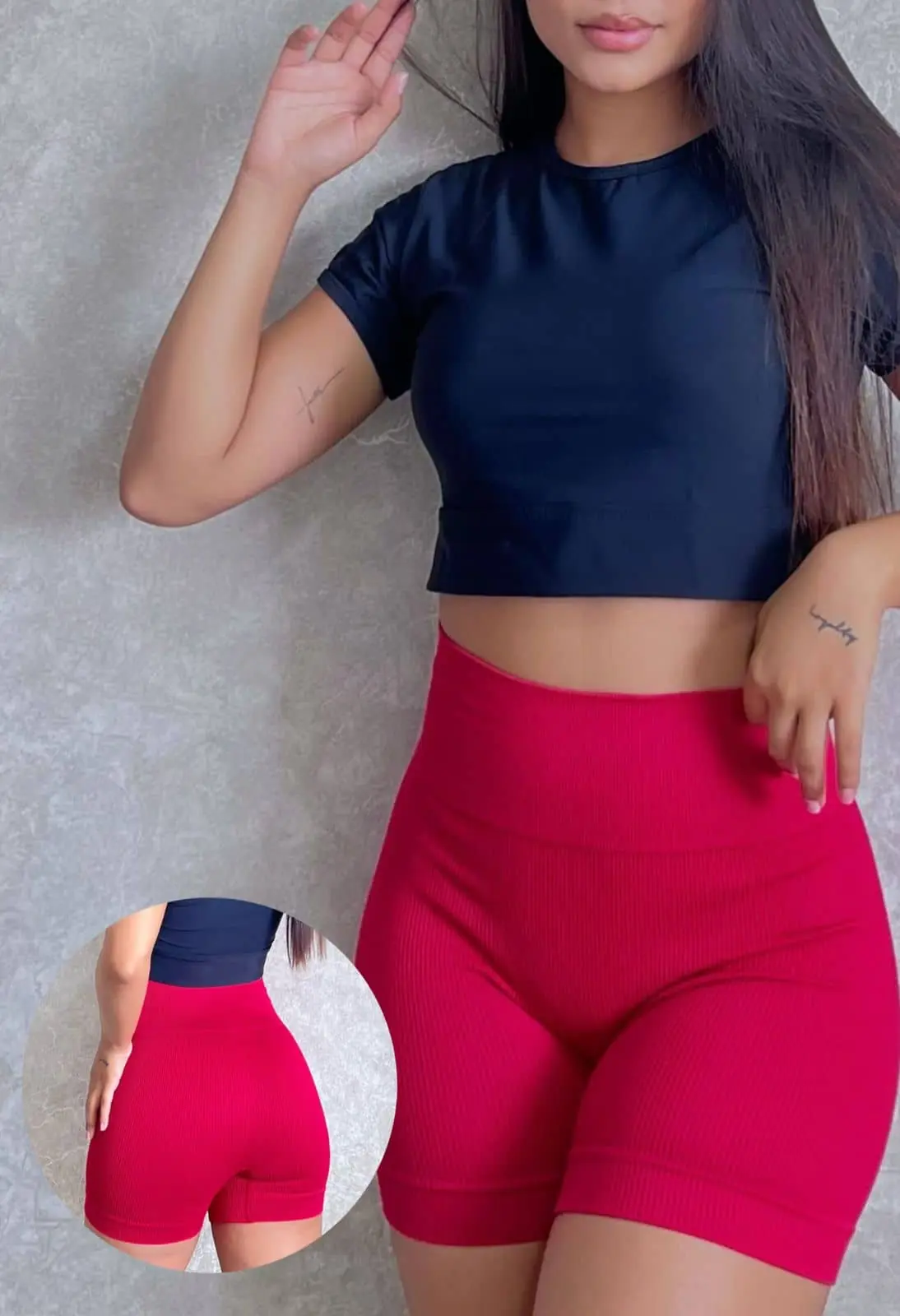 Short (Solo) Seamles Rib Unicolor - Vista 2